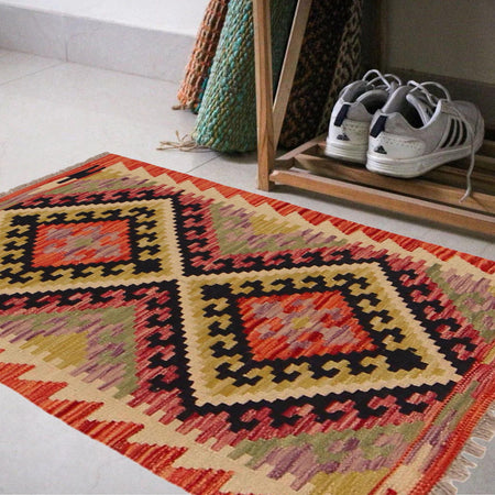 Handmade Vegetable Kilim 2' 1" x 2' 11" (ft) - No. P36026
