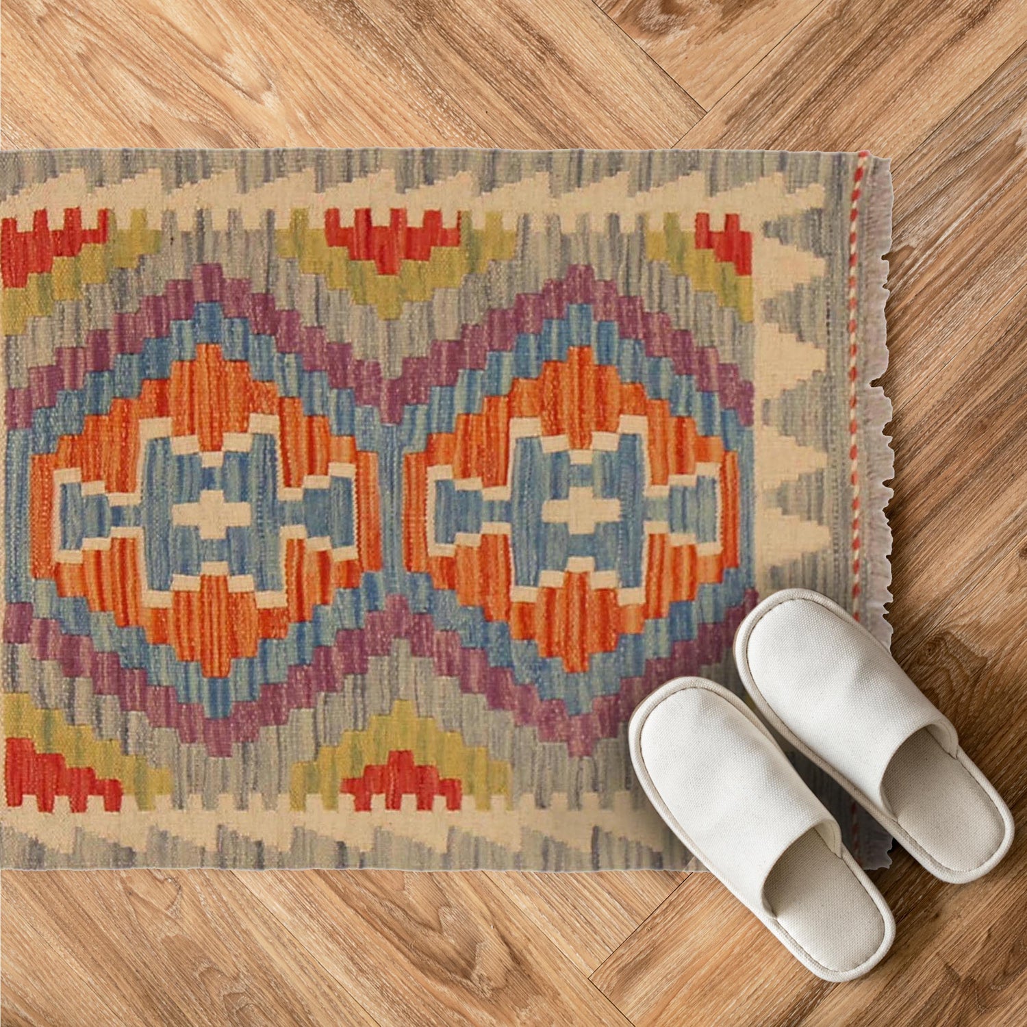 Handmade Vegetable Kilim 2' 1" x 2' 10" (ft) - No. P36031