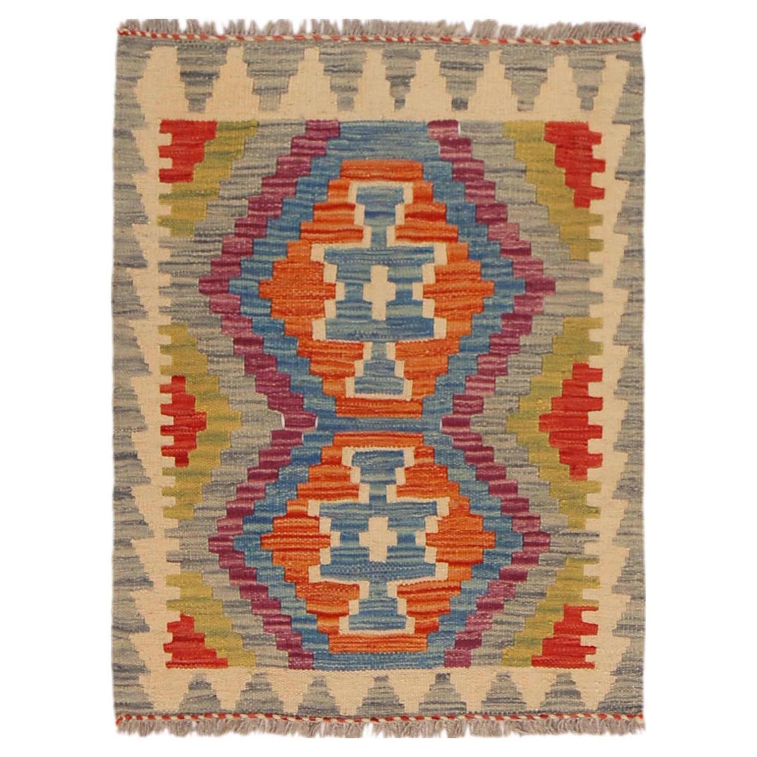 Handmade Vegetable Kilim 2' 1" x 2' 9" (ft) - No. P36041