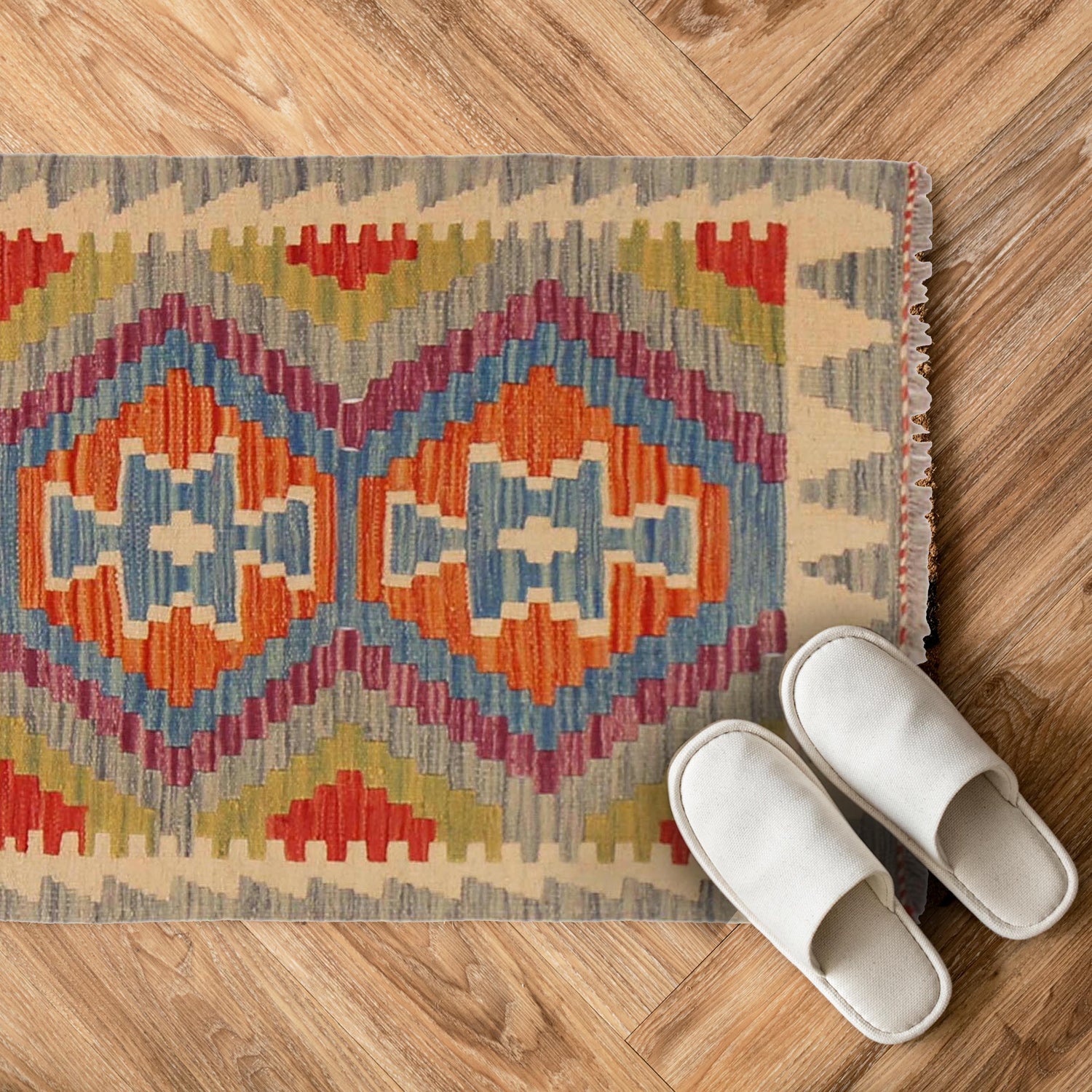 Handmade Vegetable Kilim 2' 1" x 2' 9" (ft) - No. P36041
