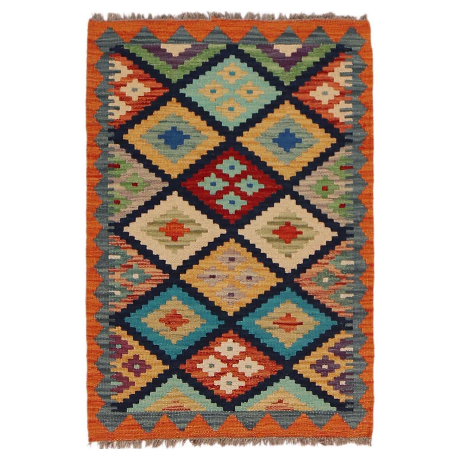Handmade Vegetable Kilim 2' 0" x 2' 11" (ft) - No. P36047