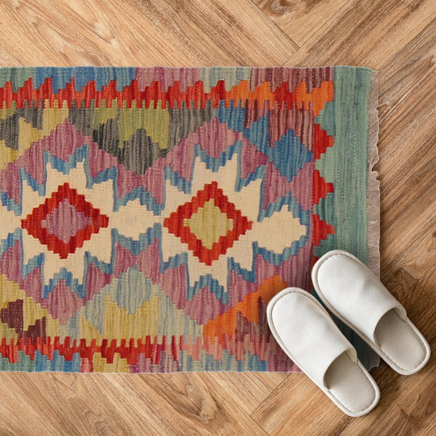 Handmade Vegetable Kilim 1' 10" x 2' 6" (ft) - No. P36049