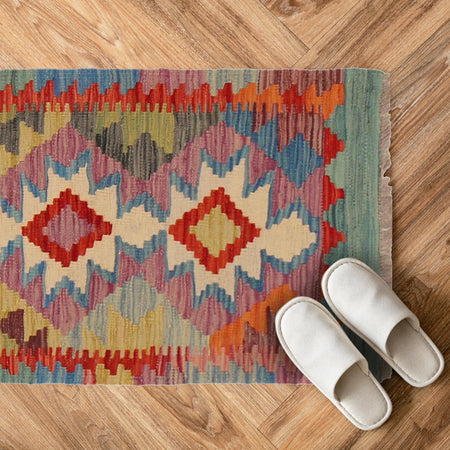 Handmade Vegetable Kilim 1' 10" x 2' 6" (ft) - No. P36049