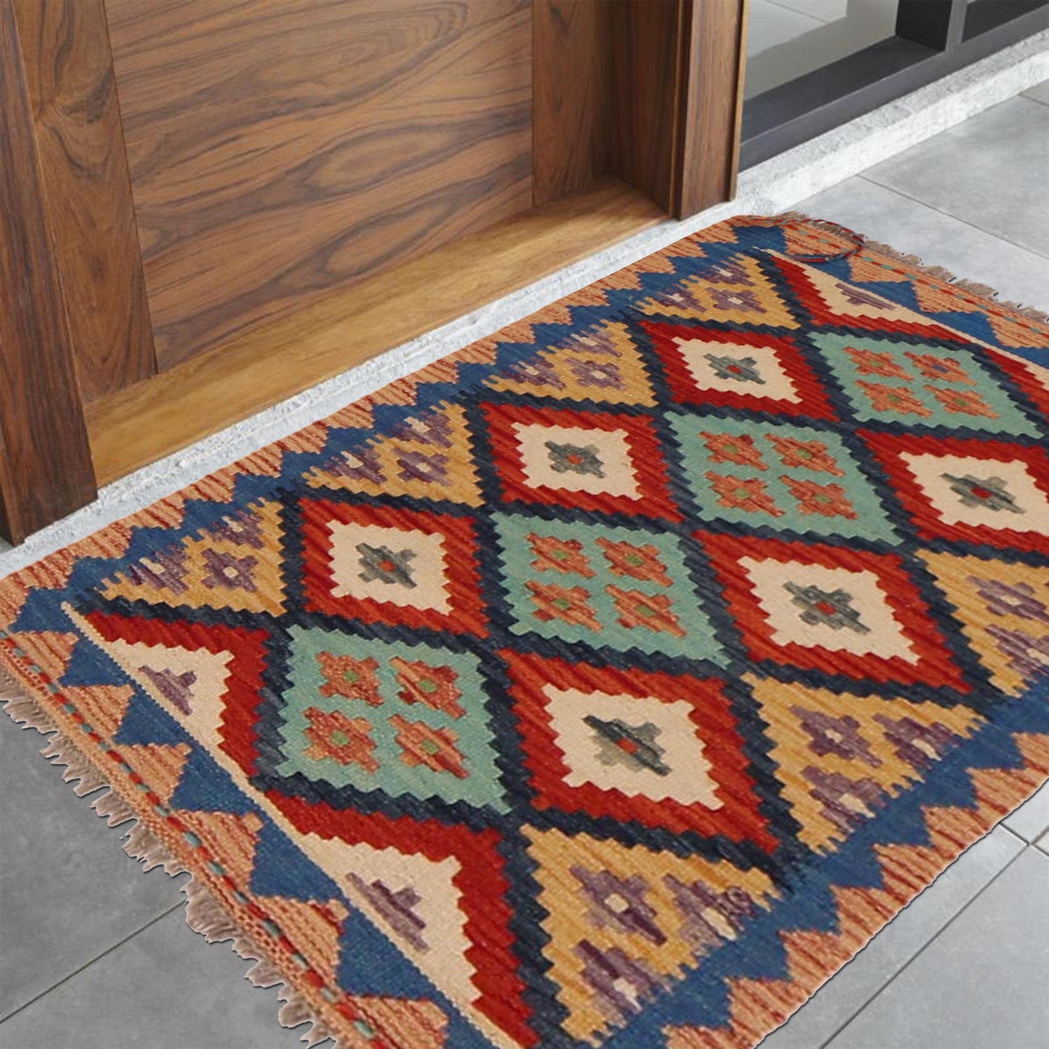 Handmade Vegetable Kilim 2' 0" x 2' 11" (ft) - No. P36053