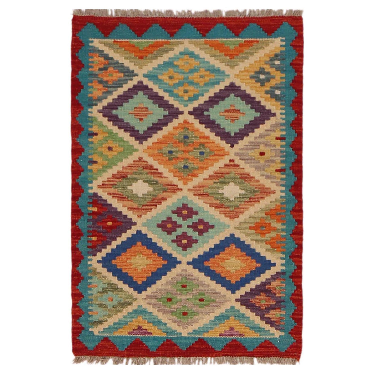 Handmade Vegetable Kilim 2' 0" x 2' 11" (ft) - No. P36056