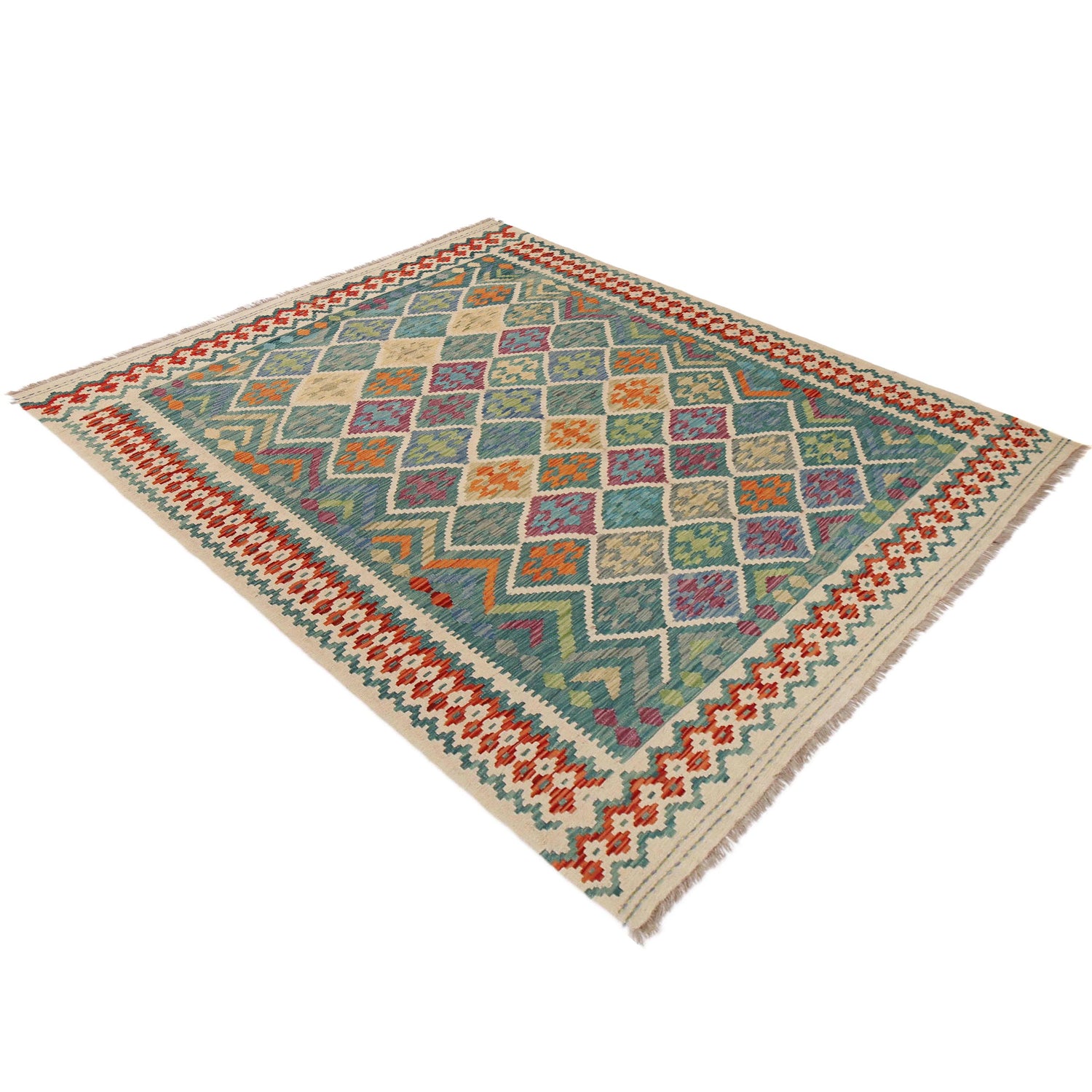 Handmade Vegetable Kelim 6' 0" x 7' 10" (ft) - No. P36059