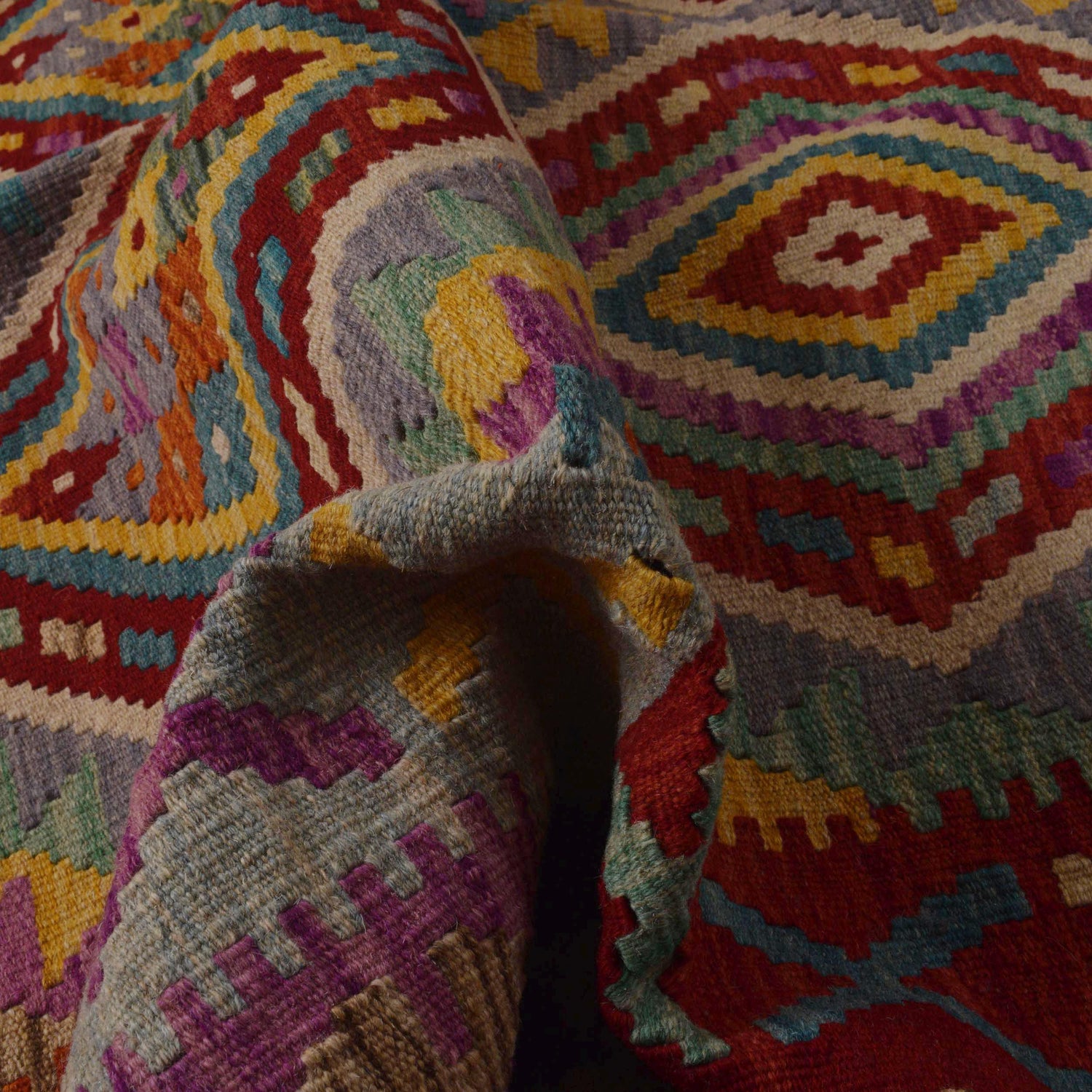 Handmade Vegetable Kilim 5' 9" x 8' 1" (ft) - No. P36060