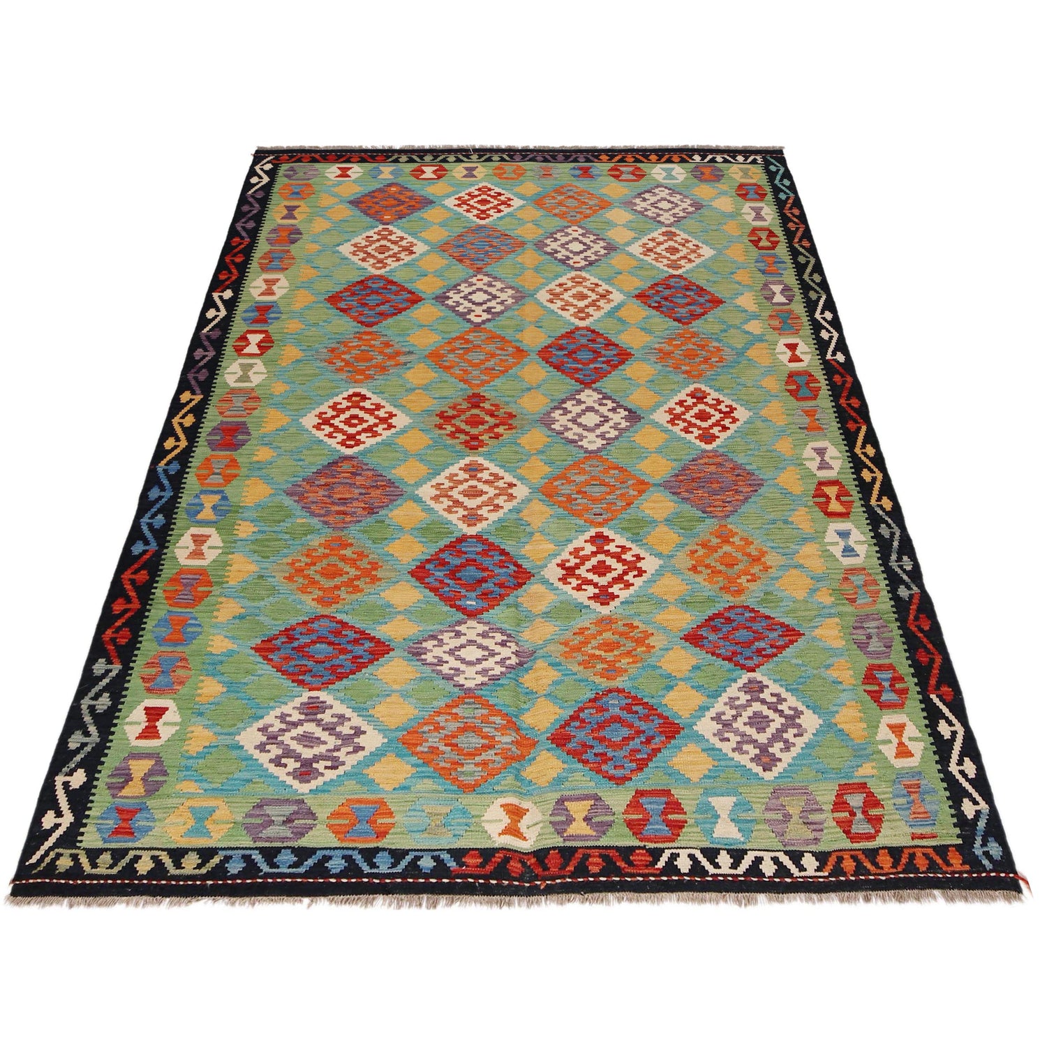 Handmade Vegetable Kelim 6' 1" x 8' 5" (ft) - No. P36061