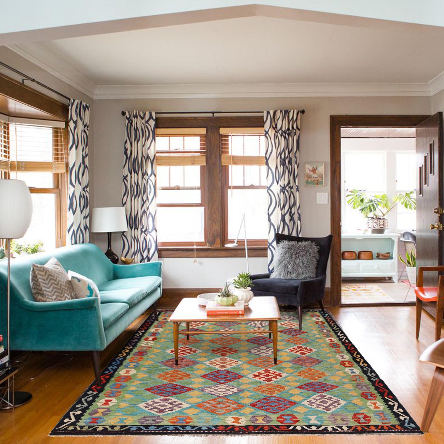 Handmade Vegetable Kelim 6' 1" x 8' 5" (ft) - No. P36061