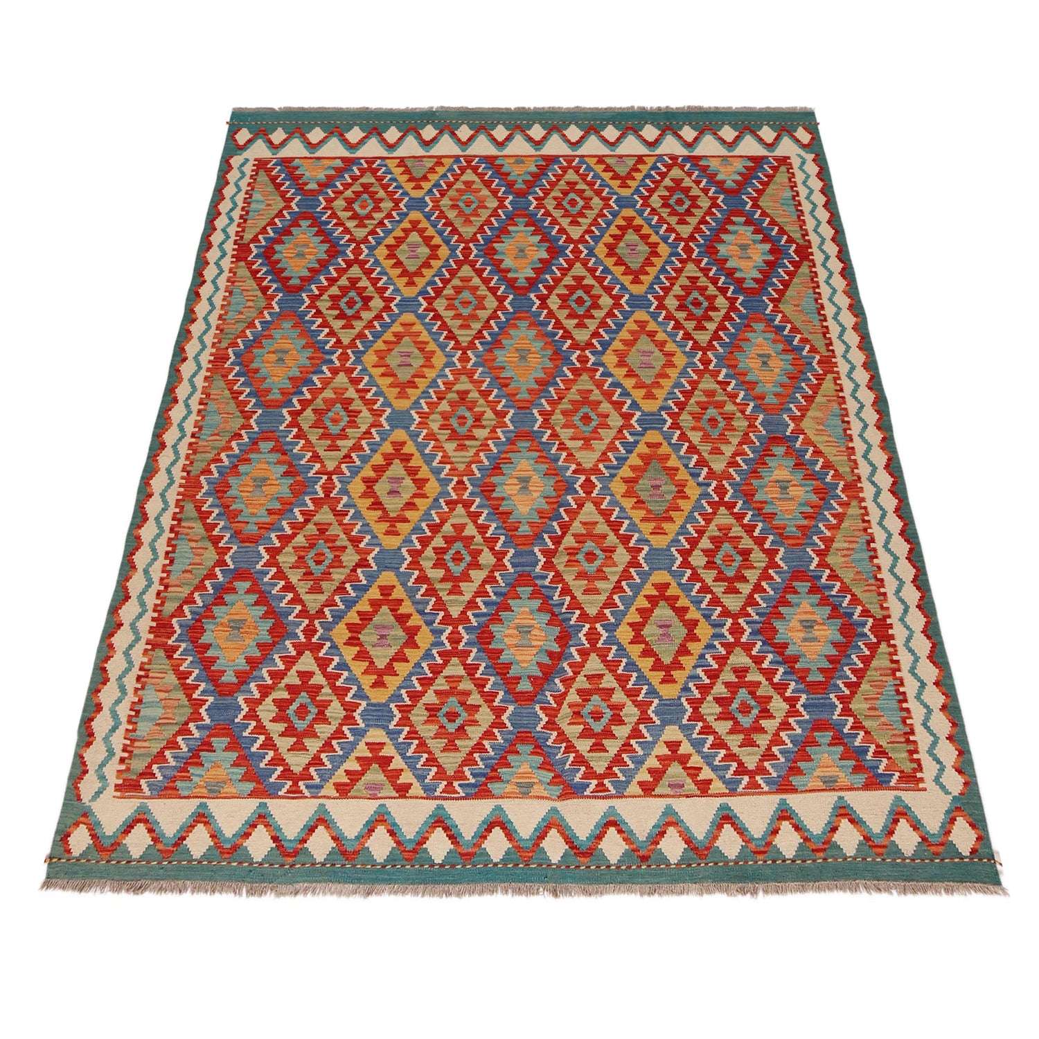 Handmade Vegetable Kilim 5' 10" x 7' 6" (ft) - No. P36062
