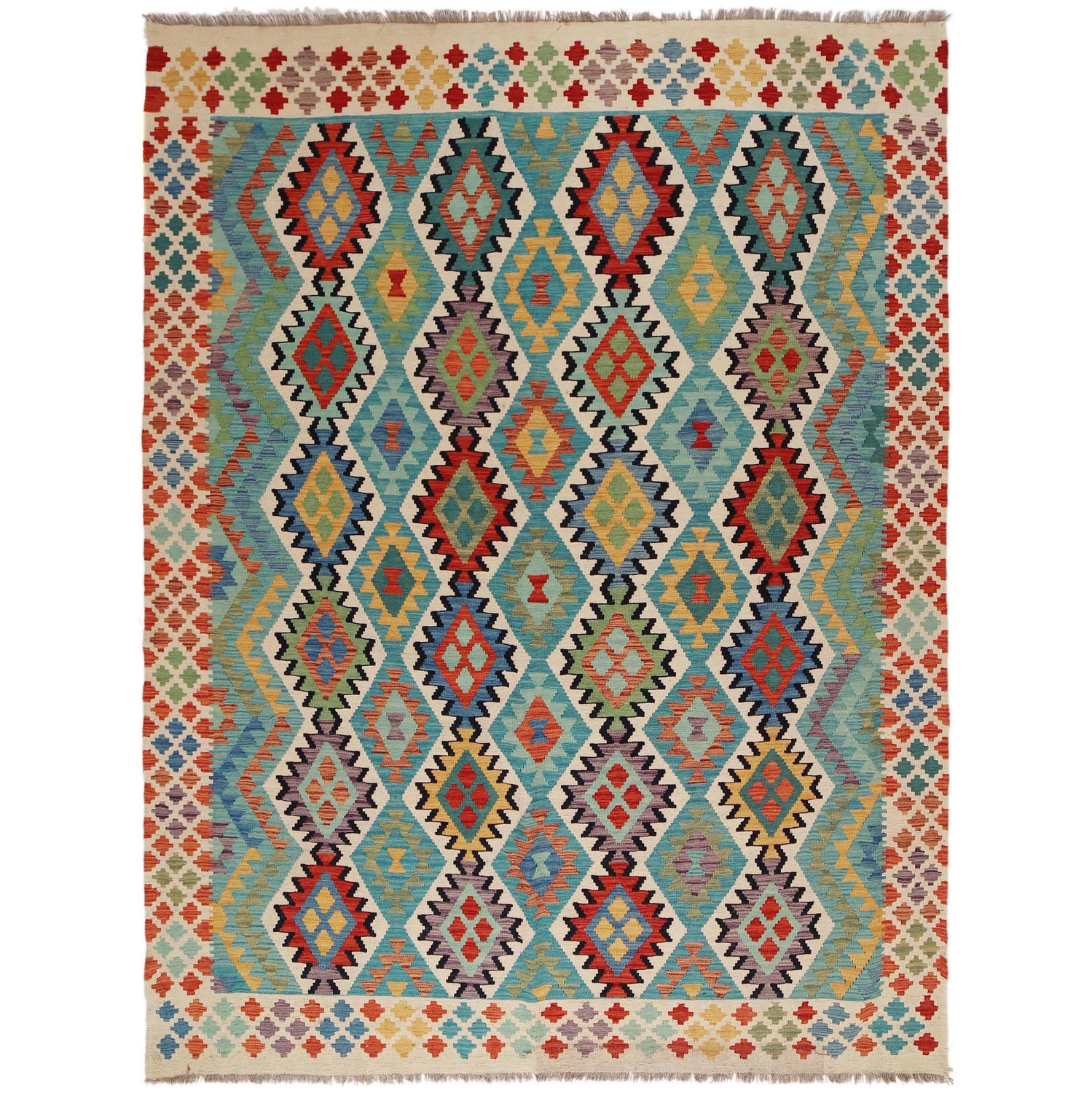 Handmade Vegetable Kelim 6' 9" x 9' 7" (ft) - No. P36063