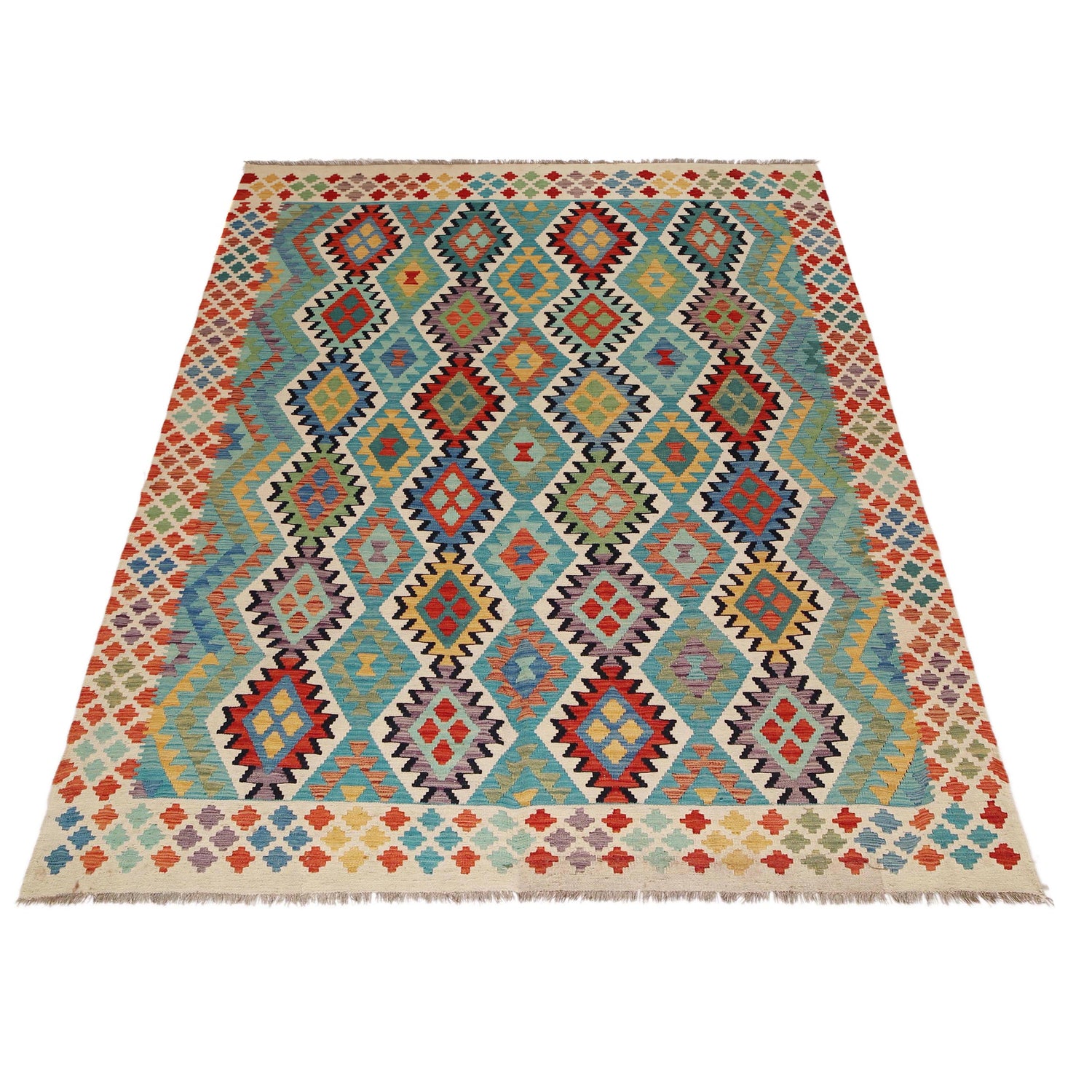 Handmade Vegetable Kelim 6' 9" x 9' 7" (ft) - No. P36063