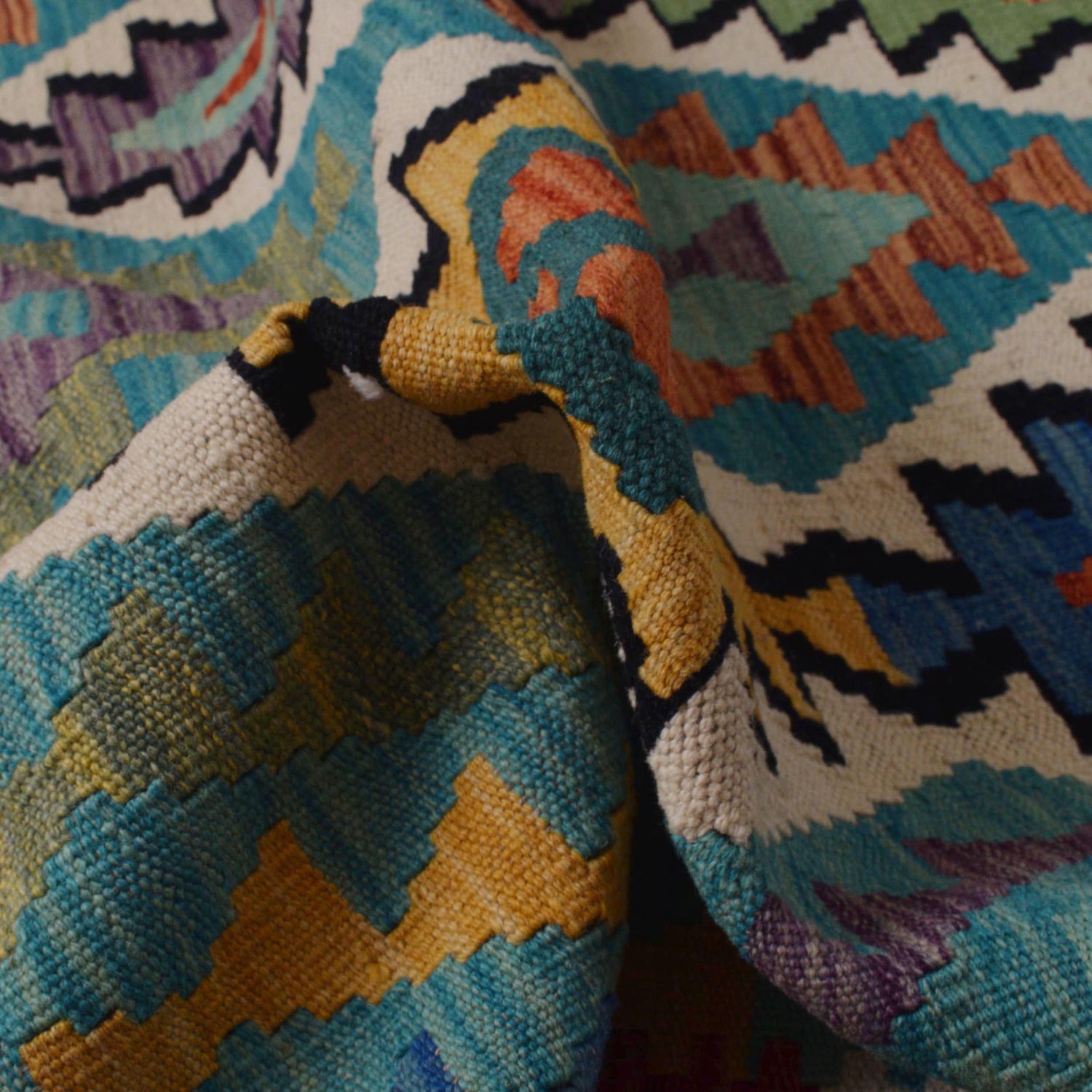 Handmade Vegetable Kelim 6' 9" x 9' 7" (ft) - No. P36063