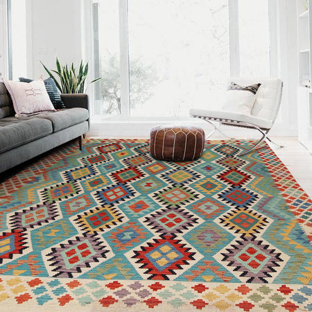 Handmade Vegetable Kelim 6' 9" x 9' 7" (ft) - No. P36063