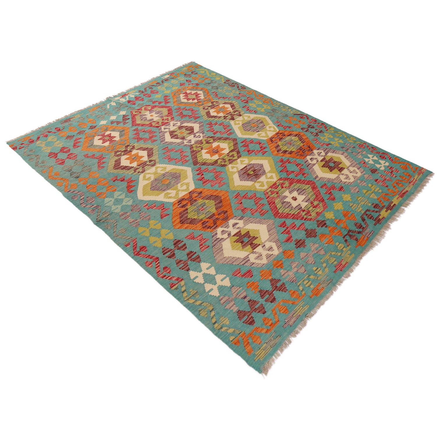 Handmade Vegetable Kelim 5' 9" x 7' 10" (ft) - No. P36064