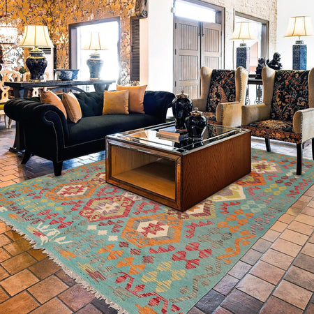 Handmade Vegetable Kelim 5' 9" x 7' 10" (ft) - No. P36064