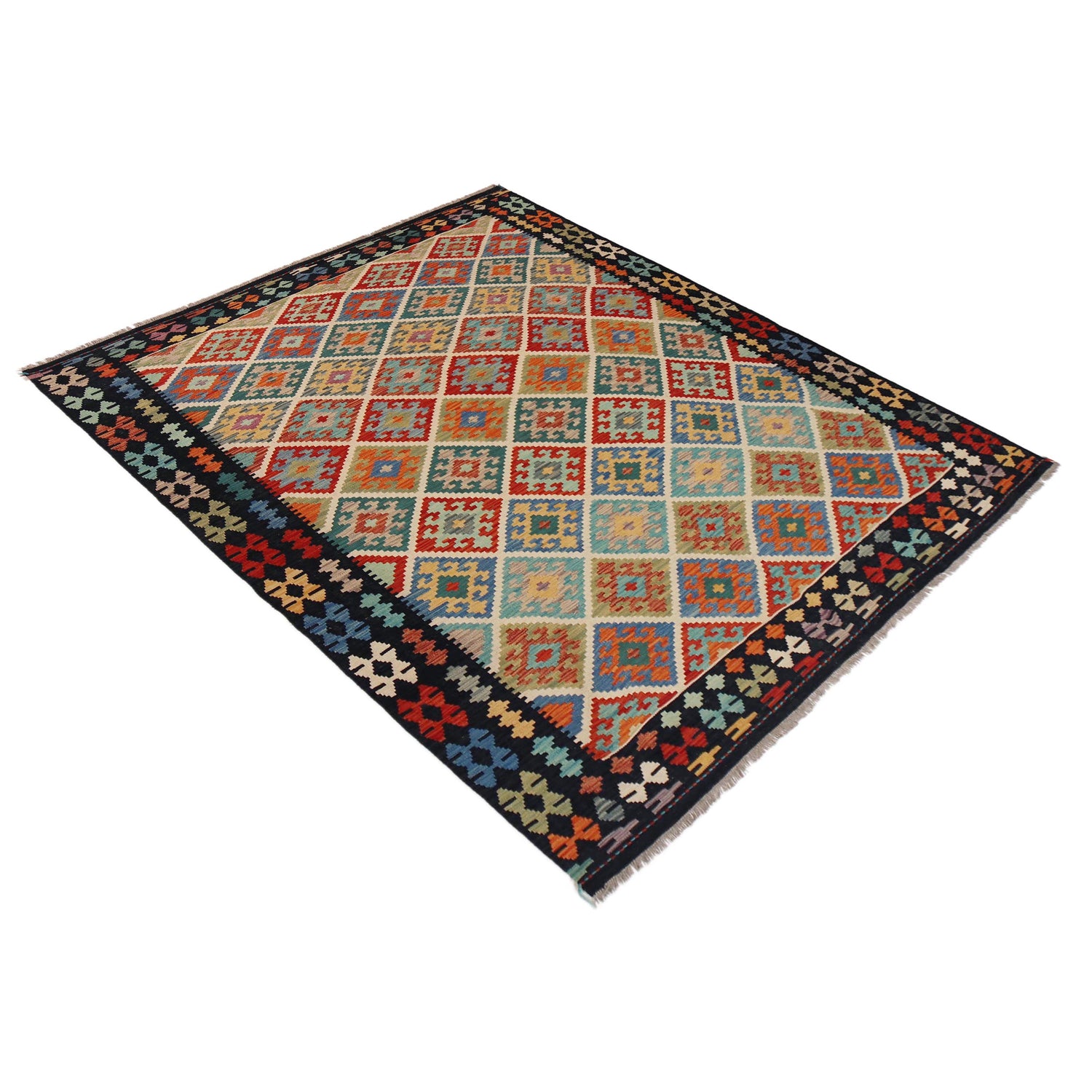 Handmade Vegetable Kilim 6' 1" x 8' 0" (ft) - No. P36065