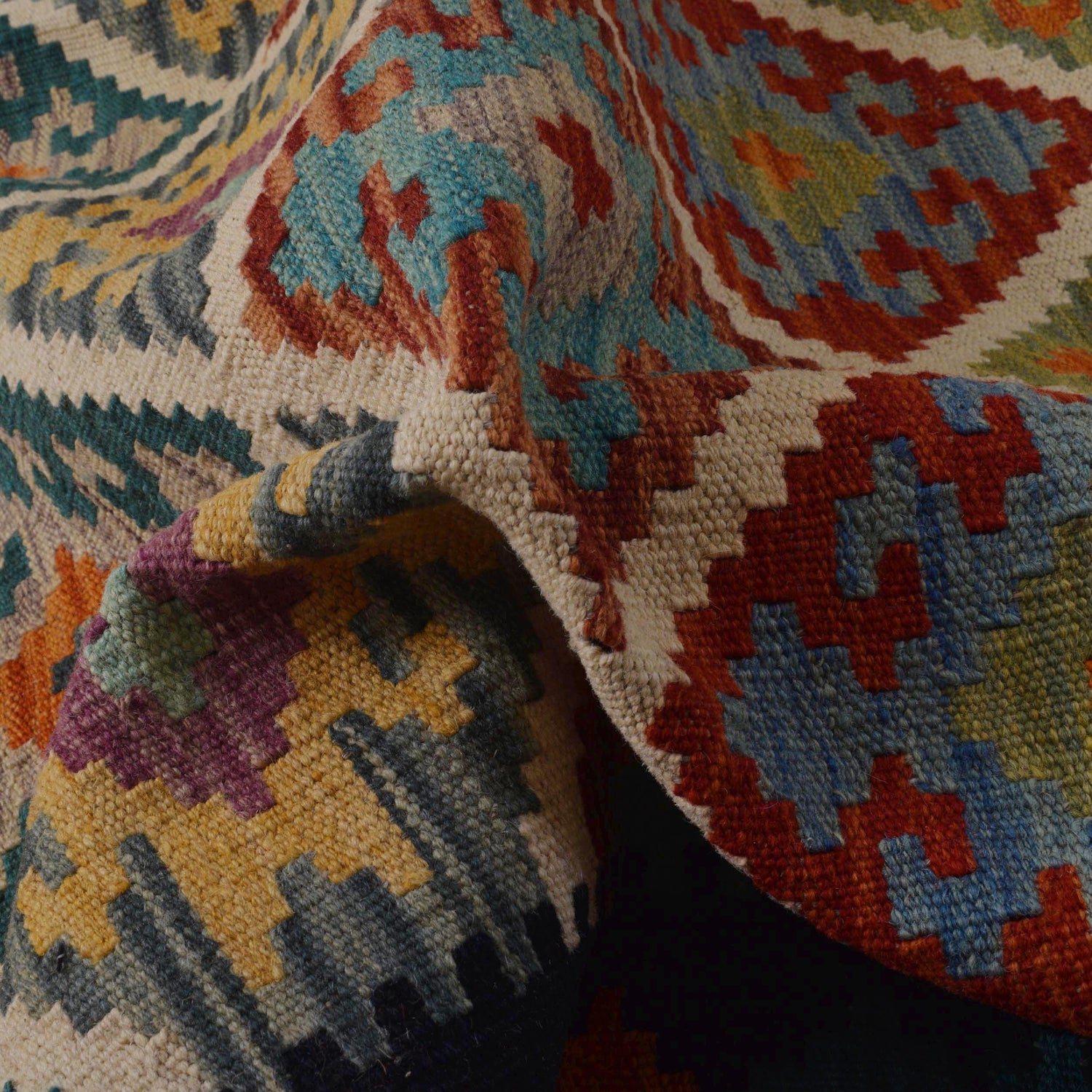 Handmade Vegetable Kilim 6' 1" x 8' 0" (ft) - No. P36065
