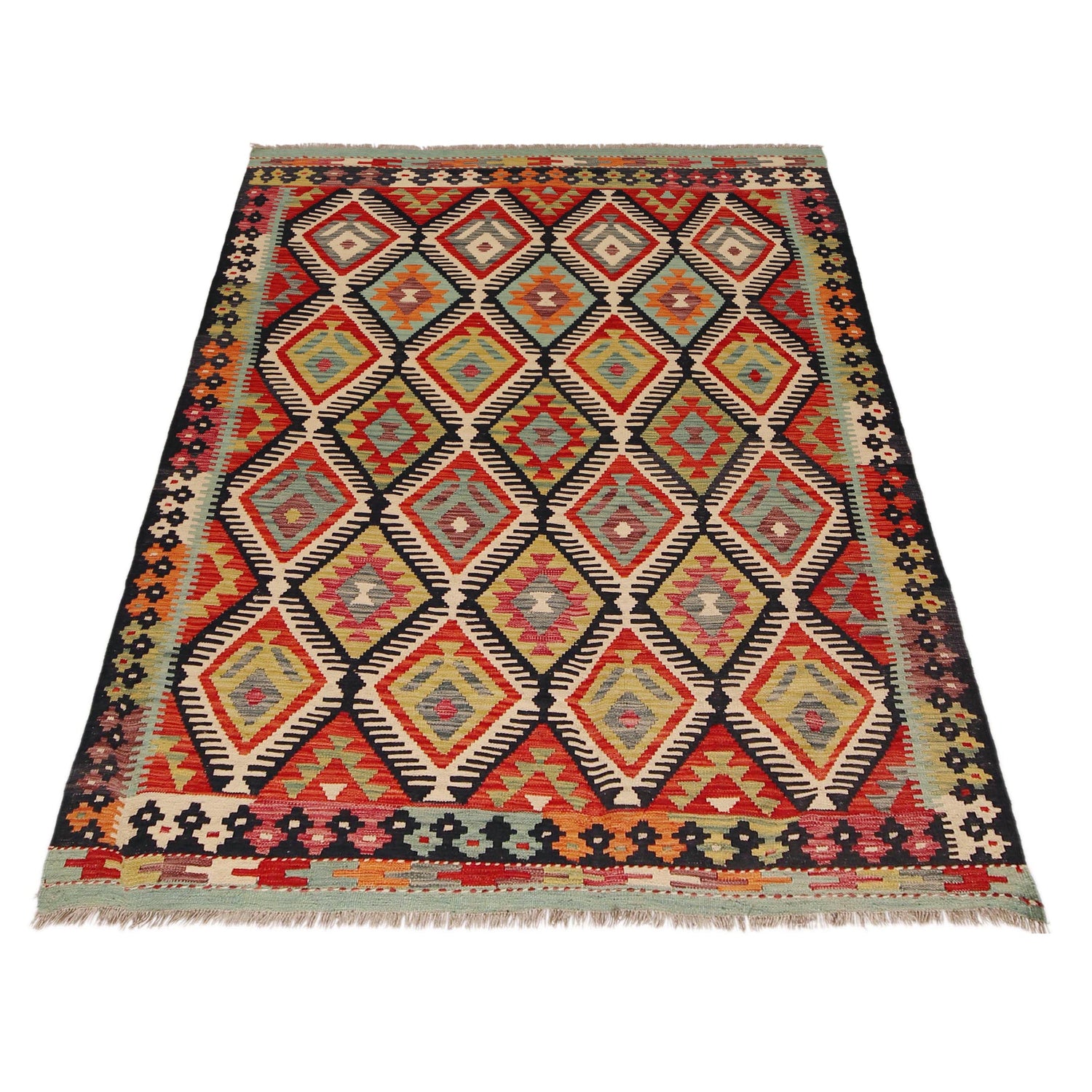Handmade Vegetable Kilim 5' 7" x 7' 10" (ft) - No. P36067