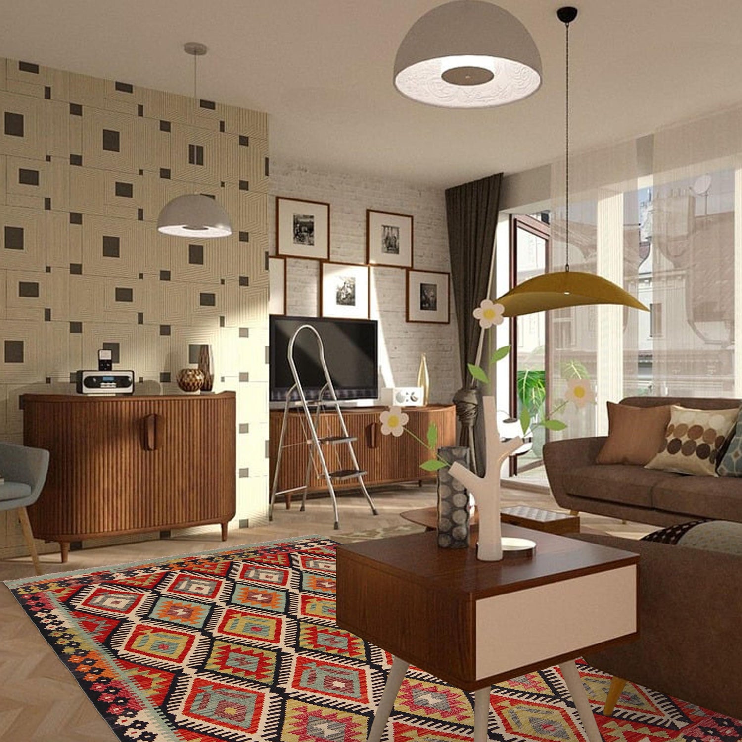 Handmade Vegetable Kilim 5' 7" x 7' 10" (ft) - No. P36067