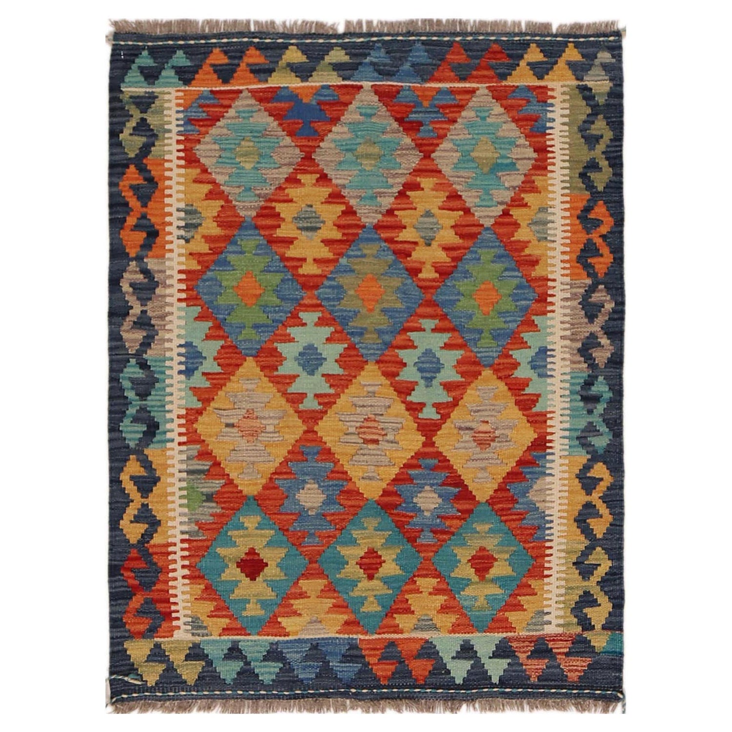 Handmade Vegetable Kilim 2' 10" x 3' 9" (ft) - No. P36070