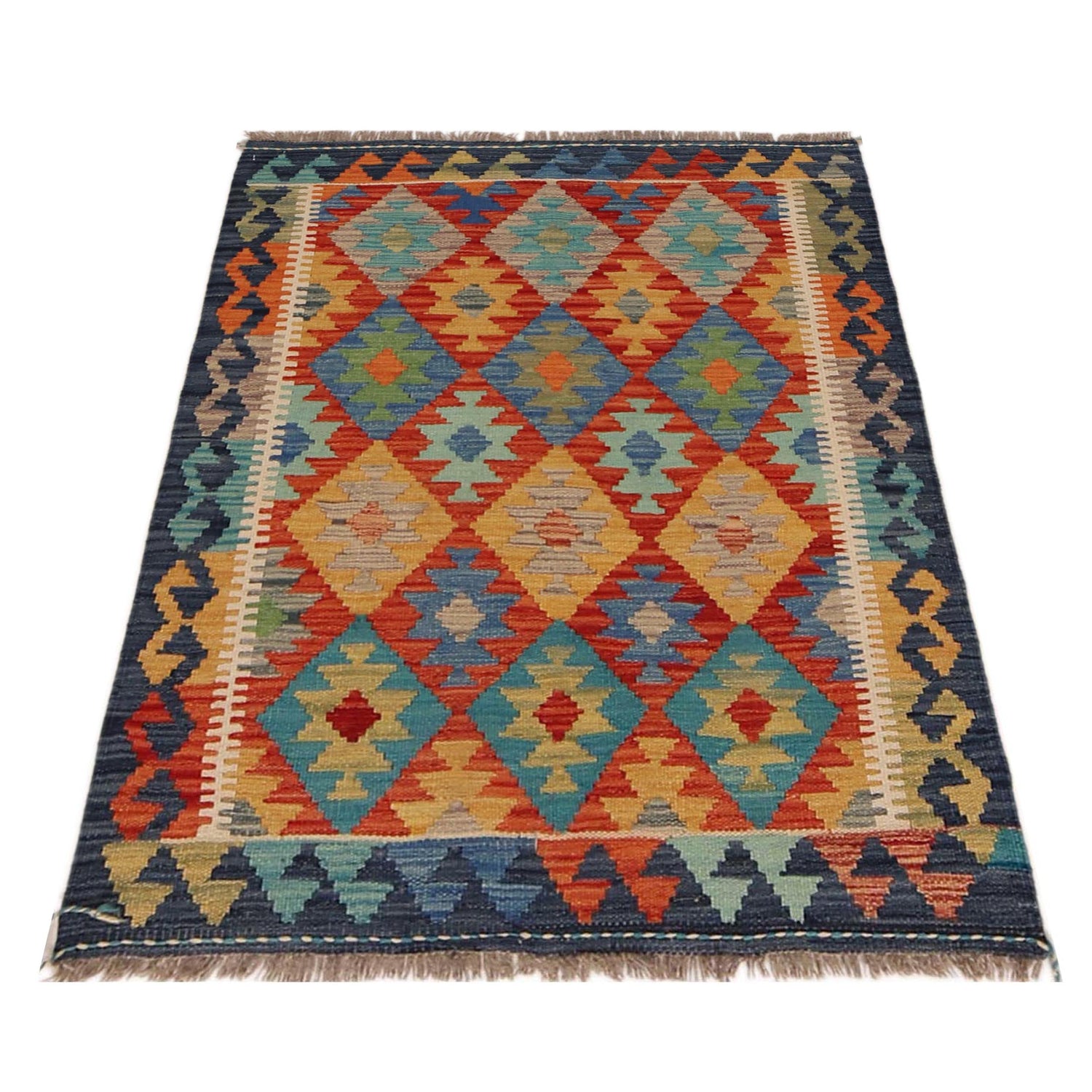 Handmade Vegetable Kilim 2' 10" x 3' 9" (ft) - No. P36070