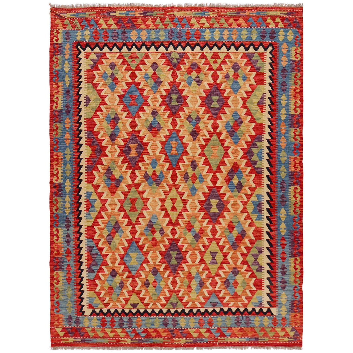 Handmade Vegetable Kilim 6' 0" x 8' 3" (ft) - No. P36078