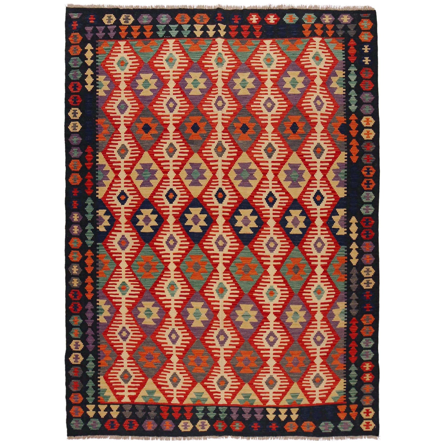 Handmade Vegetable Kilim 5' 9" x 7' 10" (ft) - No. P36080