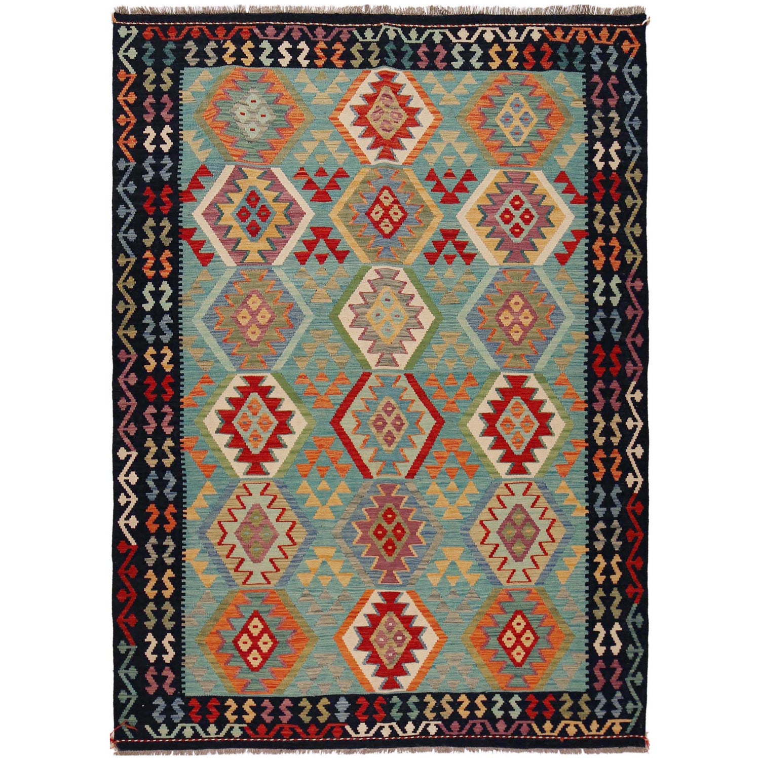 Handmade Vegetable Kilim 6' 0" x 8' 4" (ft) - No. P36082