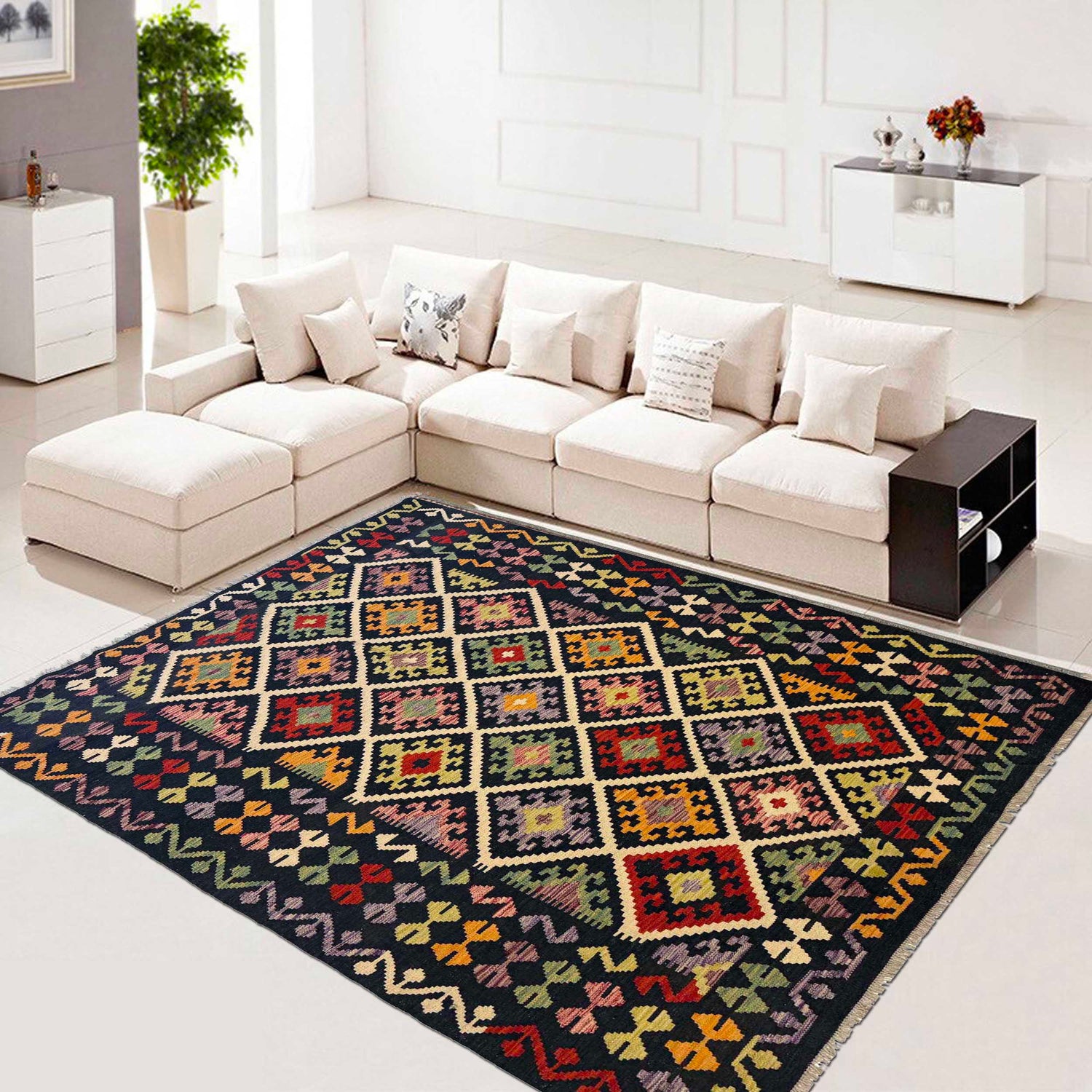 Handmade Vegetable Kelim 6' 0" x 8' 0" (ft) - No. P36083