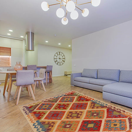 Handmade Vegetable Kelim 3' 5" x 4' 11" (ft) - No. P36086