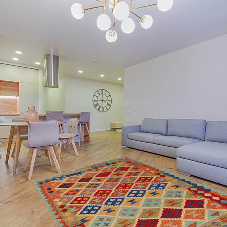 Handmade Vegetable Kelim 3' 5" x 4' 11" (ft) - No. P36087