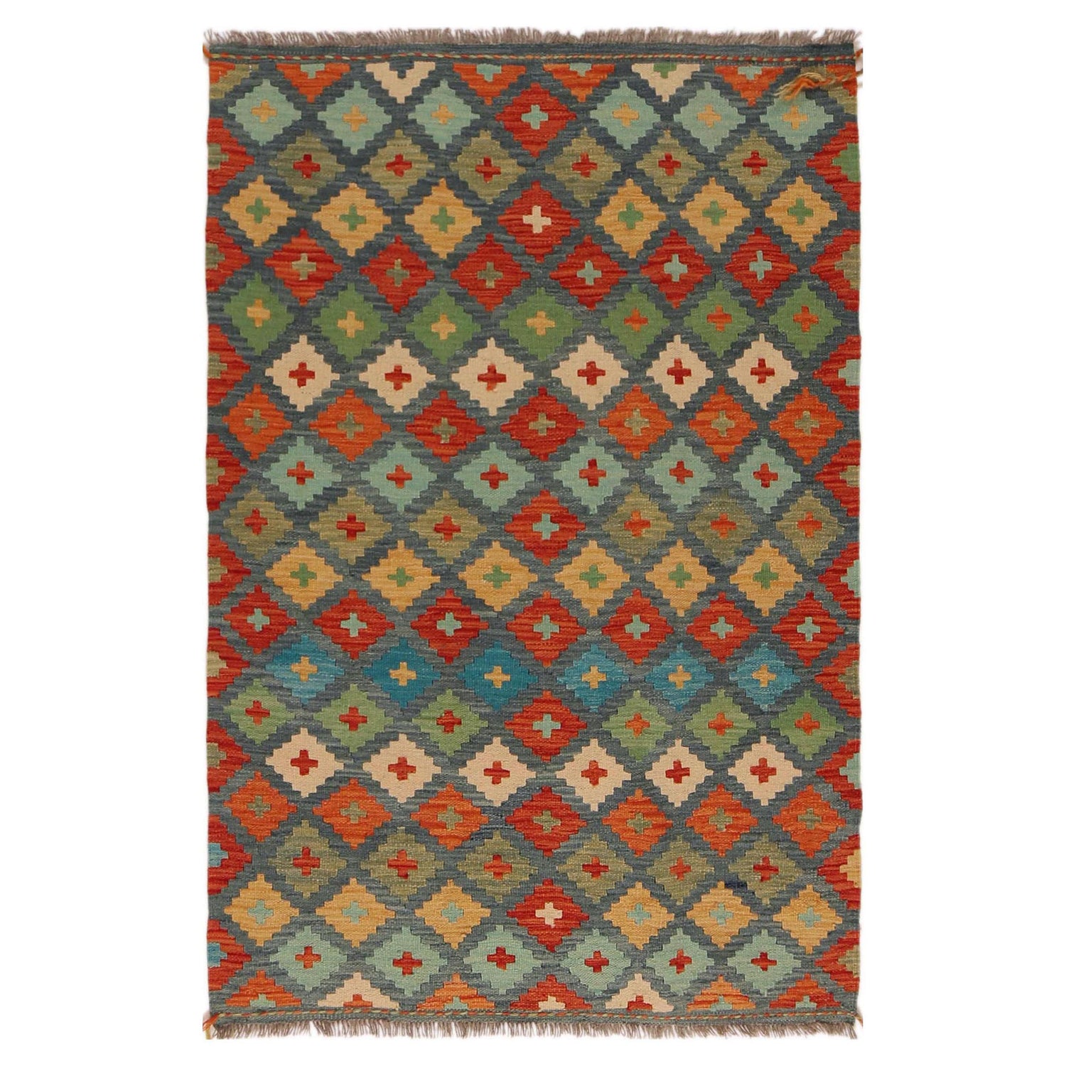 Handmade Vegetable Kilim 3' 5" x 5' 1" (ft) - No. P36088