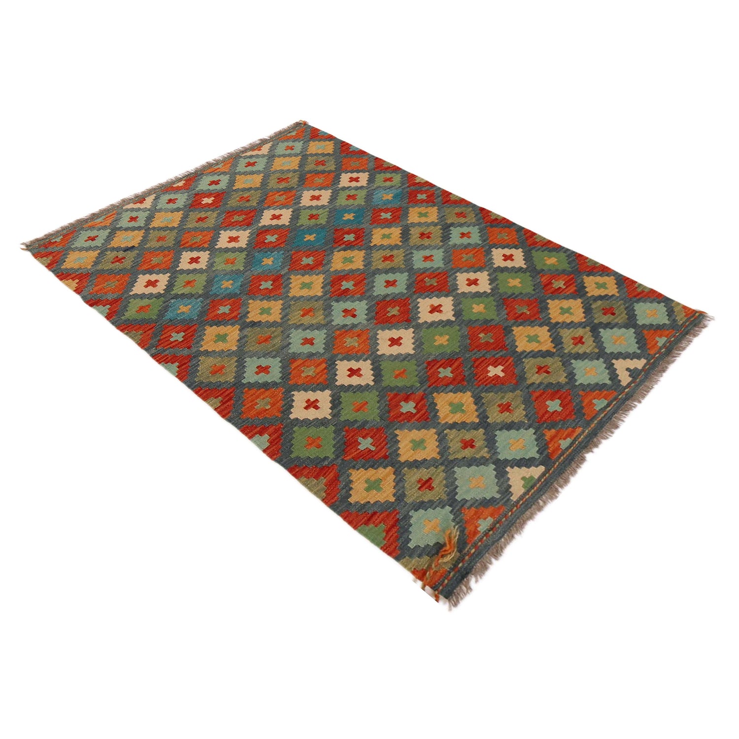 Handmade Vegetable Kilim 3' 5" x 5' 1" (ft) - No. P36088
