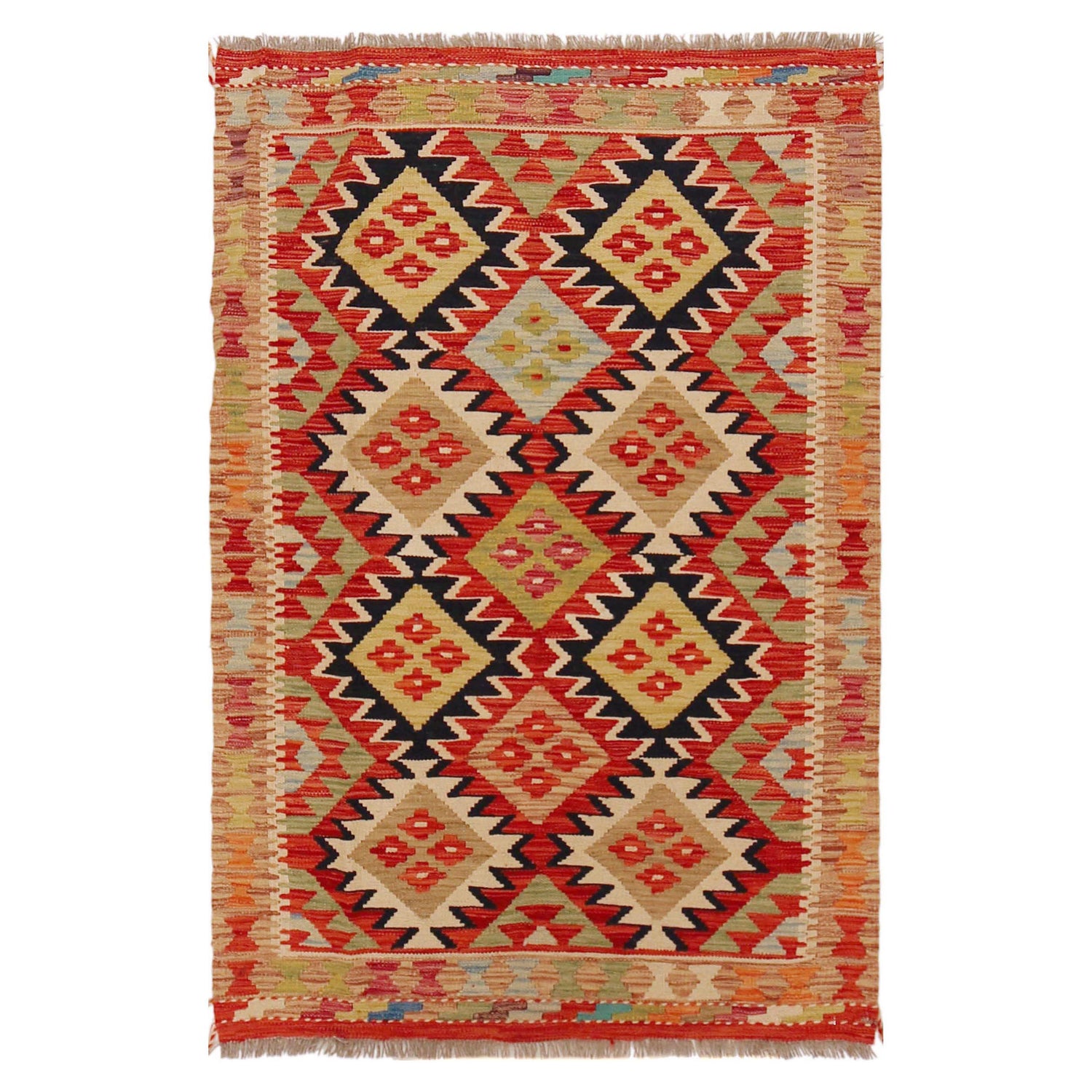 Handmade Vegetable Kilim 3' 3" x 5' 0" (ft) - No. P36090