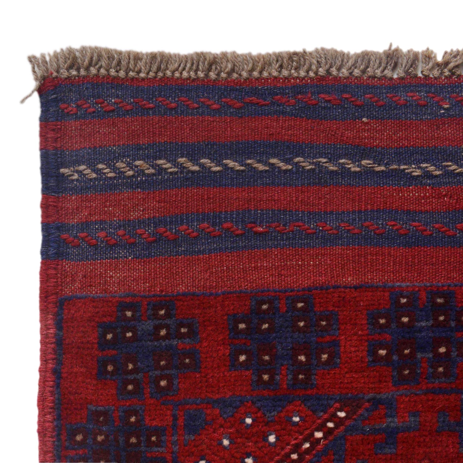 Red Color Mashwani Short Runner 2' 1" x 8' 2" (ft) - No. P36091