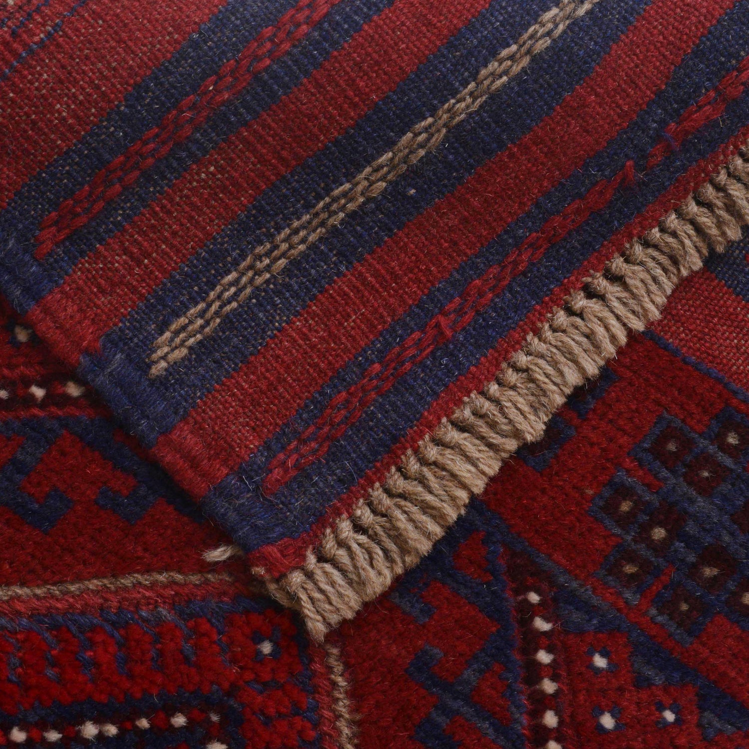 Red Color Mashwani Short Runner 2' 1" x 8' 2" (ft) - No. P36091