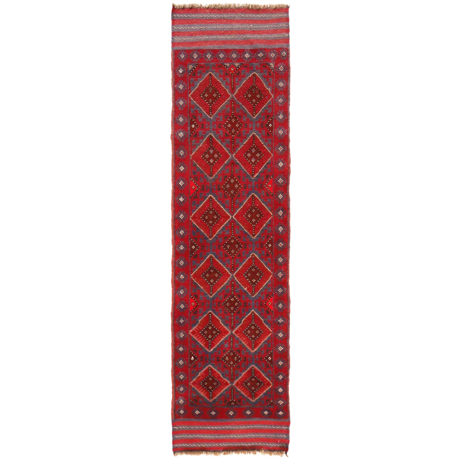 Red Color Mashwani Short Runner 2' 1" x 8' 2" (ft) - No. P36092