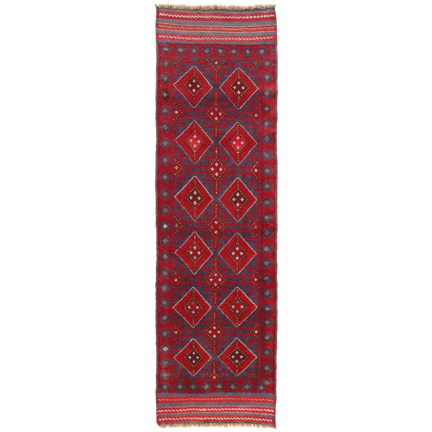 Red Color Mashwani Short Runner 2' 3" x 7' 11" (ft) - No. P36094