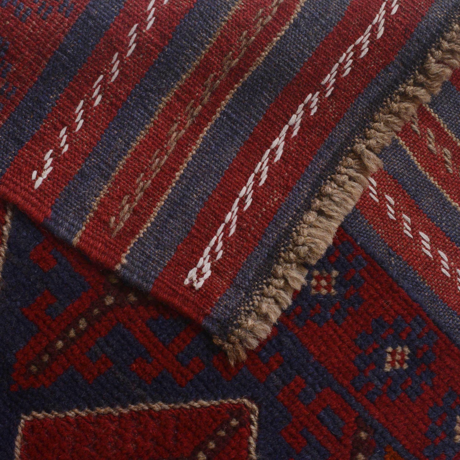 Red Color Mashwani Short Runner 2' 3" x 7' 11" (ft) - No. P36094