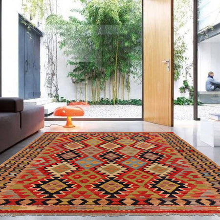 Handmade Vegetable Kelim 4' 4" x 5' 9" (ft) - No. P36105