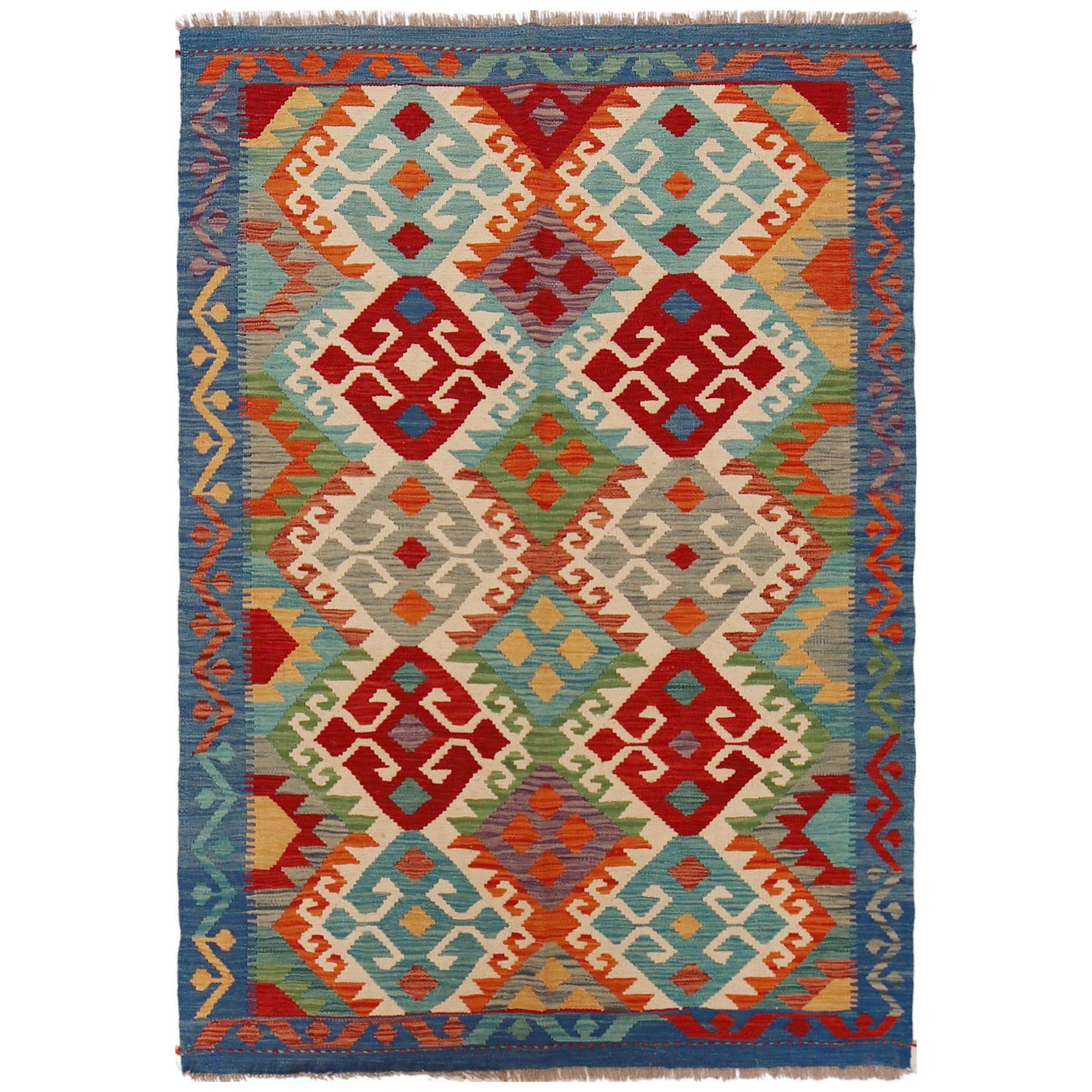 Handmade Vegetable Kelim 4' 0" x 5' 9" (ft) - No. P36107