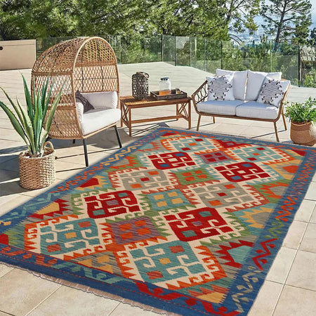 Handmade Vegetable Kelim 4' 0" x 5' 9" (ft) - No. P36107