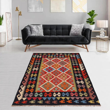 Handmade Vegetable Kilim 4' 1" x 5' 7" (ft) - No. P36108