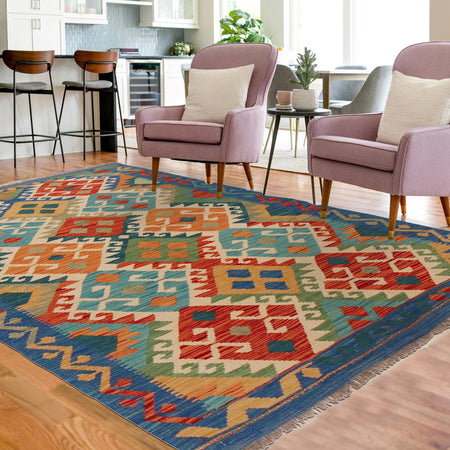 Handmade Vegetable Kilim 4' 0" x 5' 10" (ft) - No. P36110