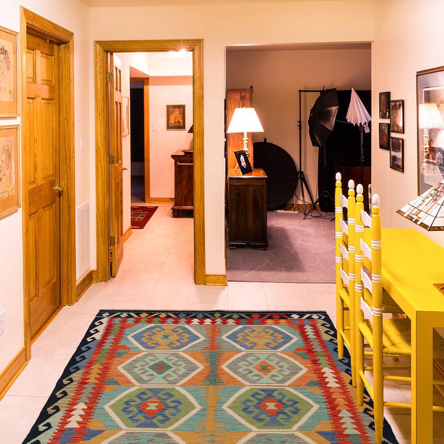 Handmade Vegetable Kelim 4' 0" x 6' 4" (ft) - No. P36111