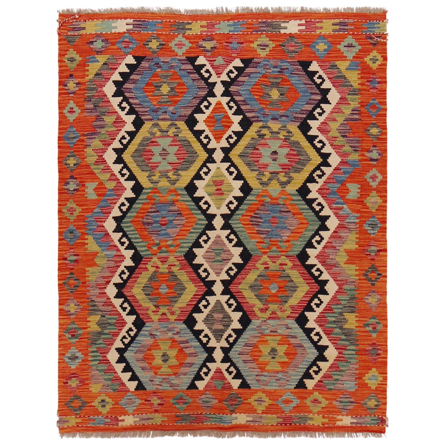 Handmade Vegetable Kilim 4' 3" x 5' 5" (ft) - No. P36112