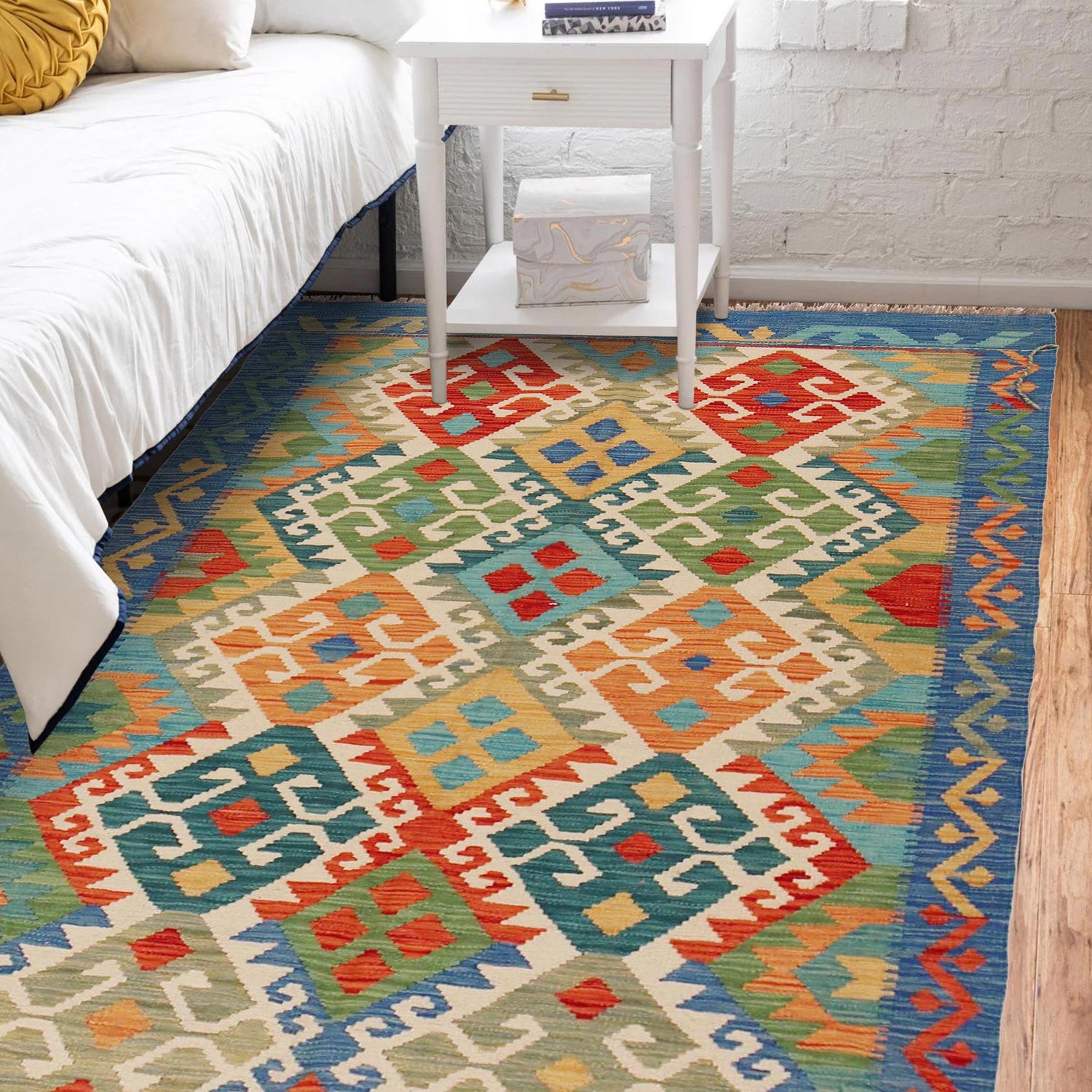 Handmade Vegetable Kelim 4' 0" x 5' 10" (ft) - No. P36117