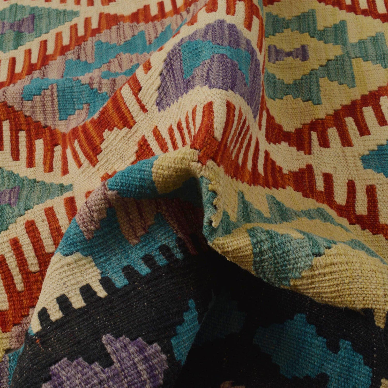 Handmade Vegetable Kilim 4' 1" x 5' 7" (ft) - No. P36122