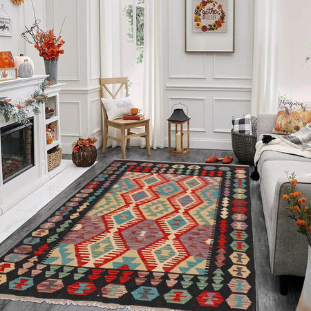 Handmade Vegetable Kilim 4' 1" x 5' 7" (ft) - No. P36122